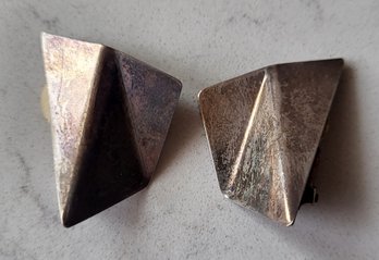 VINTAGE STERLING SILVER 'VALLE' CLIP ON EARRINGS