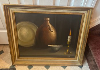 Vintage Still Life Framed Artwork -JUG BY CANDELITE