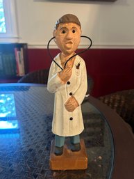 Vintage Carved Wood Doctor CARVED   Sculpture