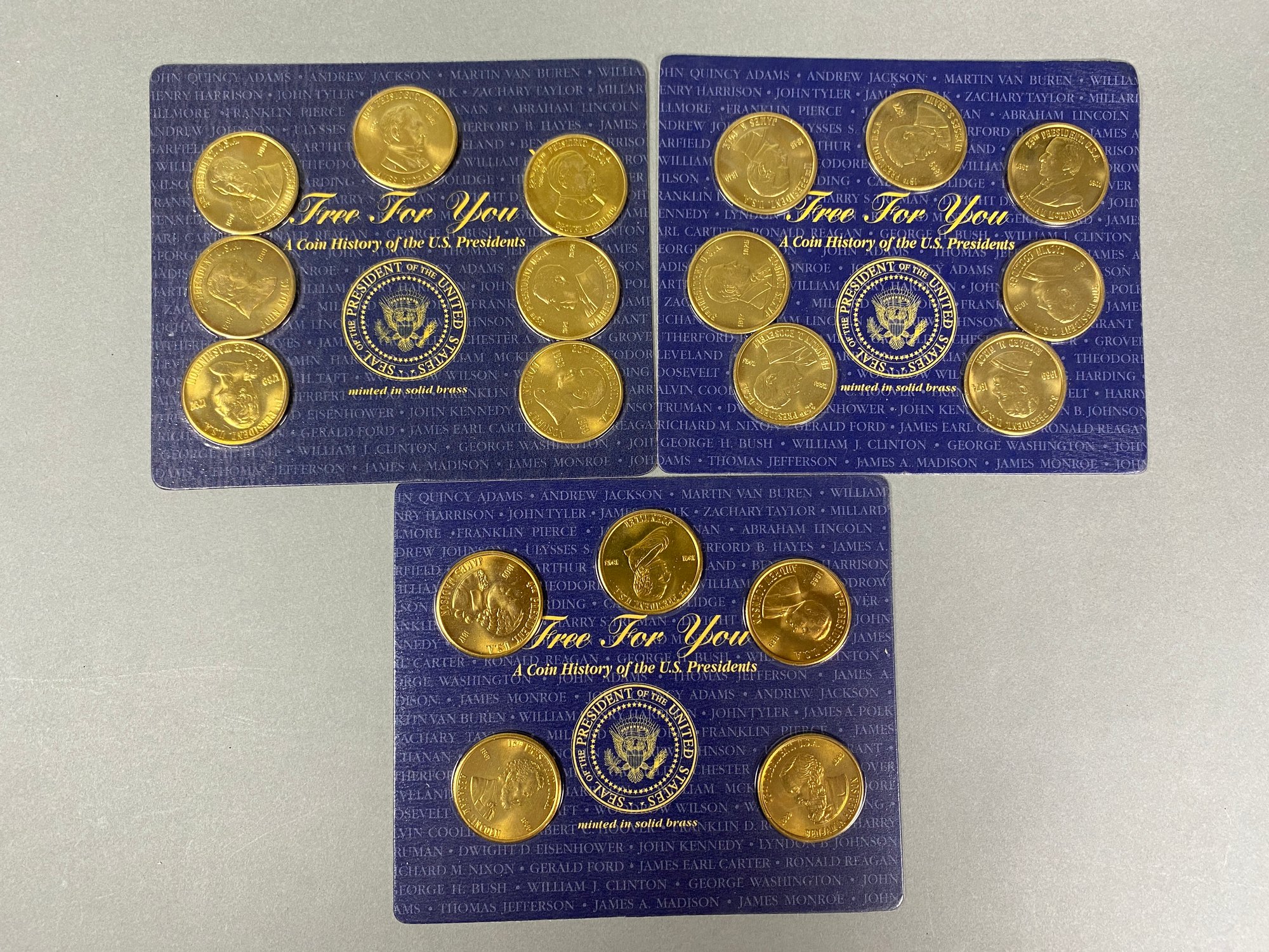 Three Sets Of Reader's Digest Coin History Of The US Presidents Minted ...