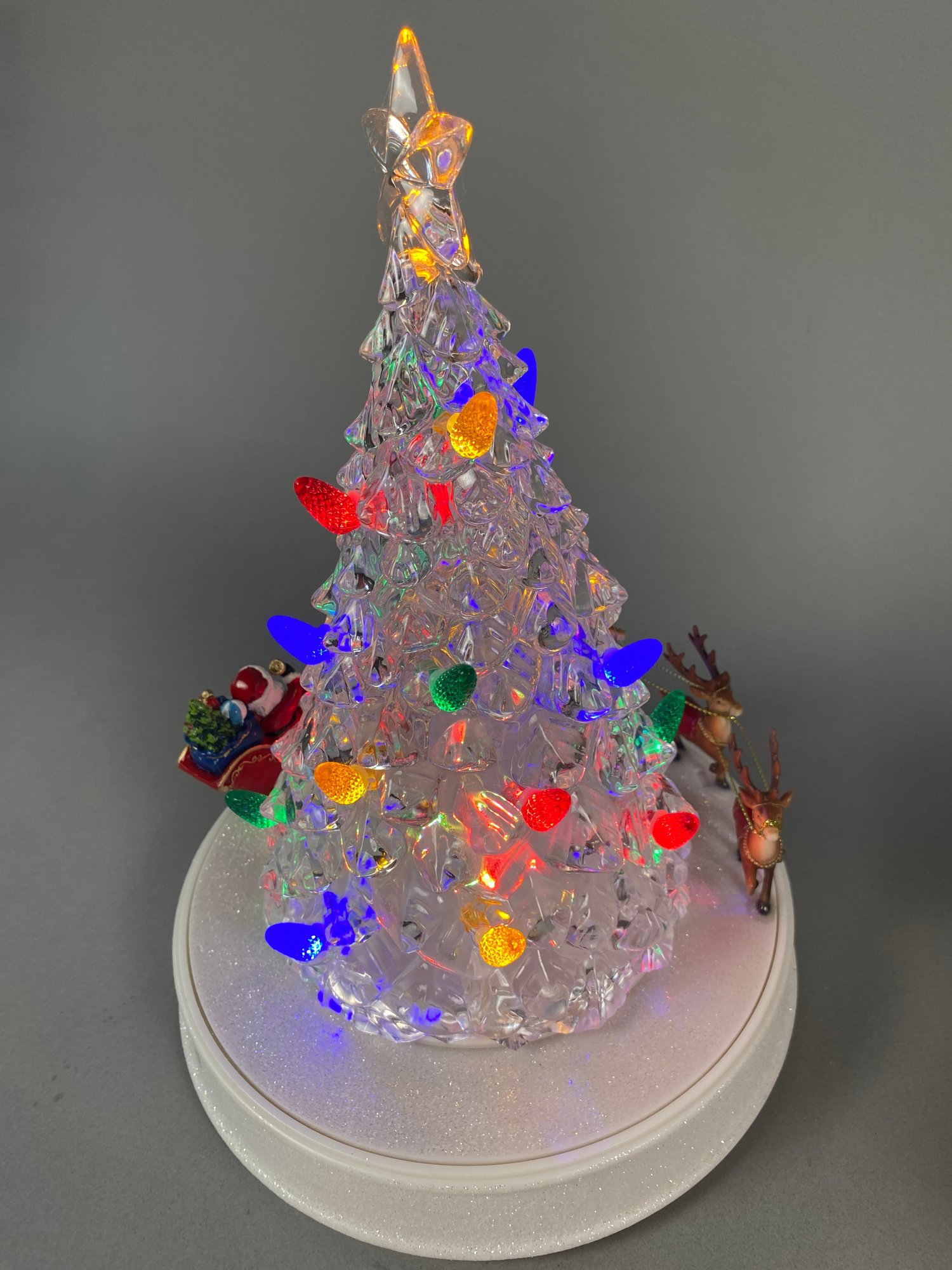 Musical Christmas Snow Globe & Rotating Musical Lighted Christmas Tree ...