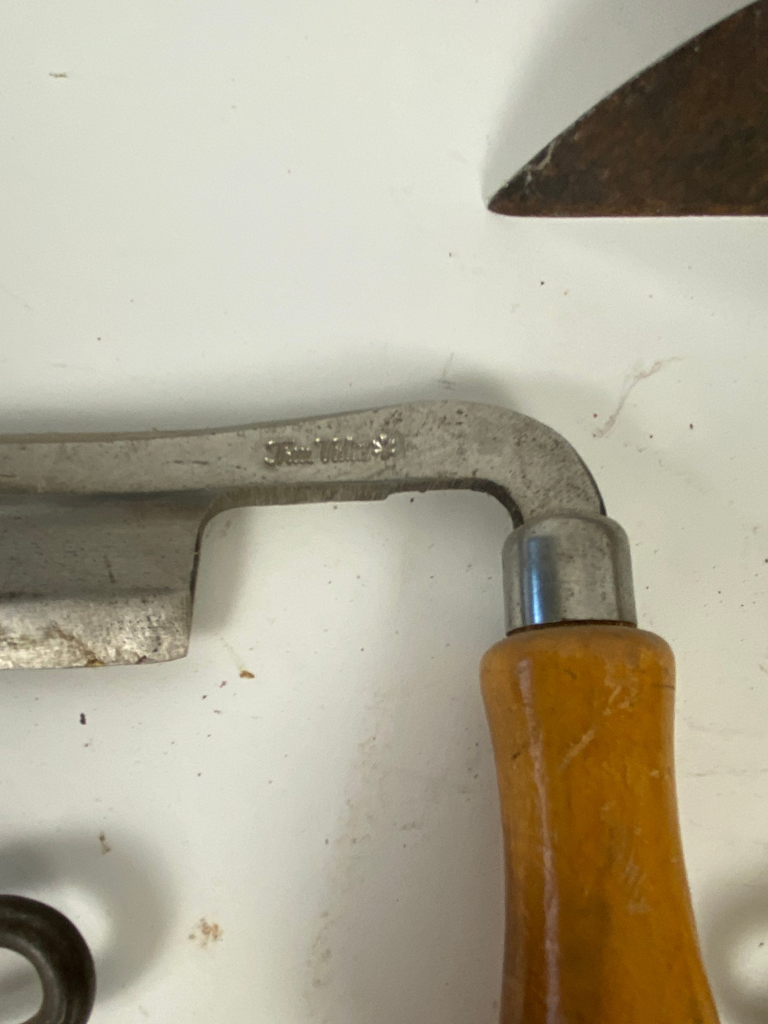 Vintage Primitive Tools Including Ice Tongs, Sickle, Hand Drill With ...