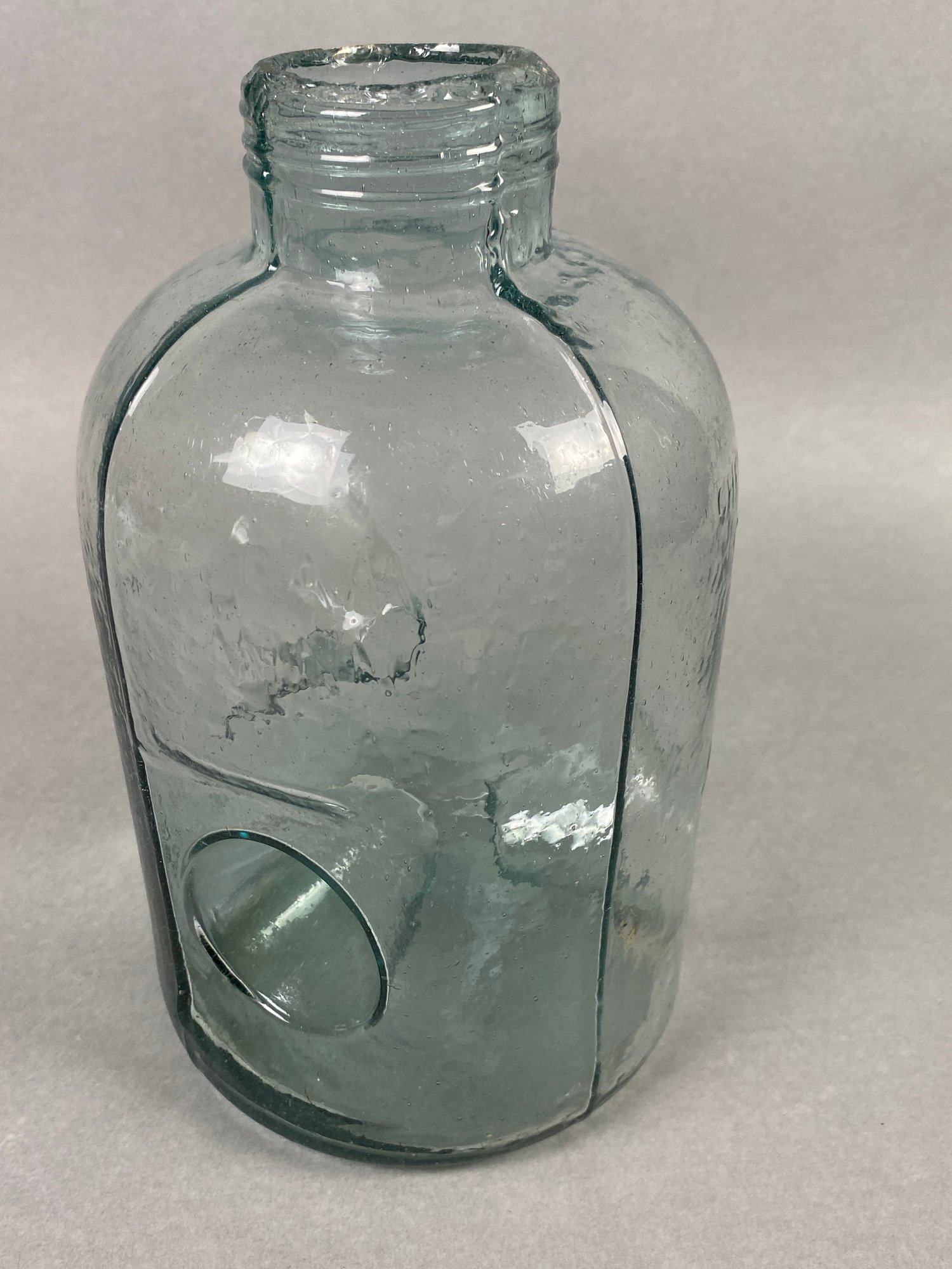 Ancien Pot à Ménés En Verre Vintage - 3 Trous - Checotah Okla. - Pêche