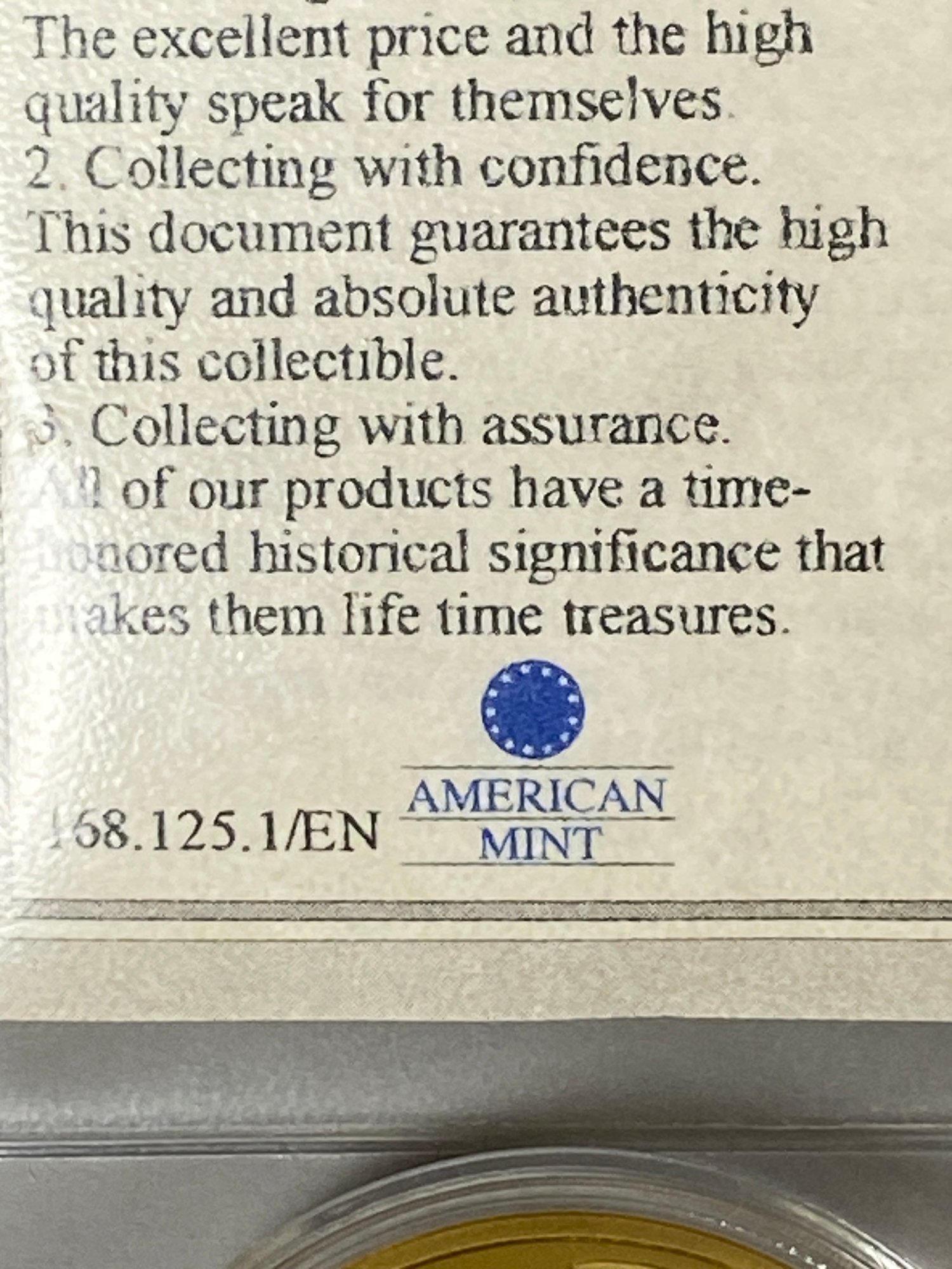 American Mint Proof Symbols Of Freedom Statue Of Liberty Layed In 24K ...