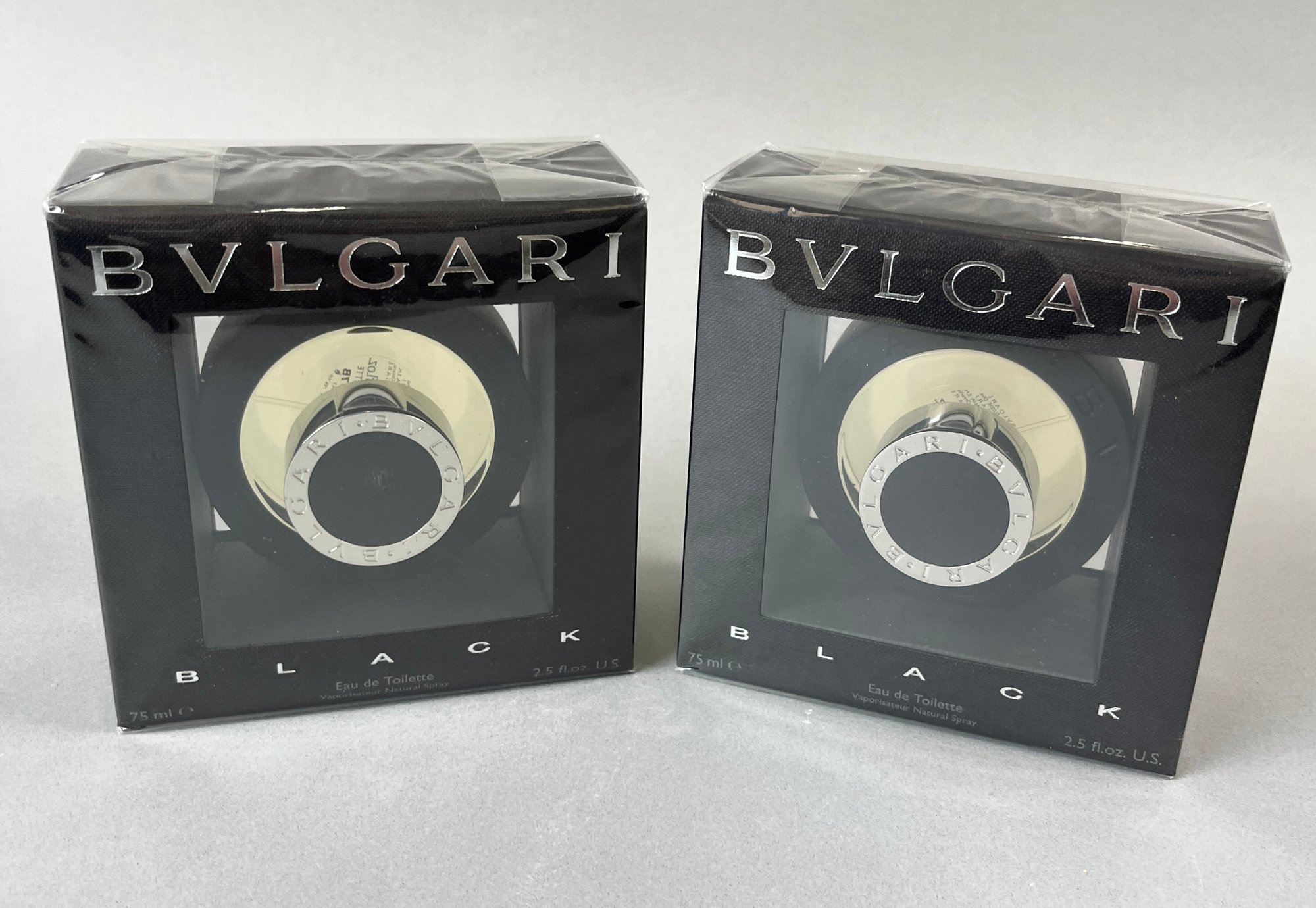 Two Bottles Of New In The Box Discontinued Bvlgari Black Perfume