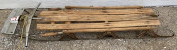 Vintage Rail Sled With Metal Front