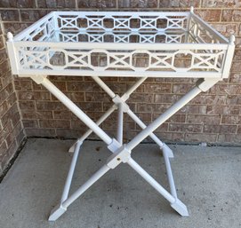 Fabulous Two Piece Foldable Collapsible Table With Mirrored Bottom