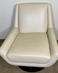Modern Beige Leather Palliser Furniture Plato Swivel Accent Chair, Lot 1