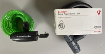 Pair Of Bicycle Bike Locks, A Master Lock & A Bontrager