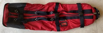 Rolling Red Nylon Burst Proof Club Glove Golf Club 2 Travel Duffel Bag