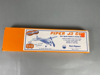 Vintage Piper JC Cub Peanut Scale Balsa Wood Model Airplane Construction Kit Designed By Bob Peck