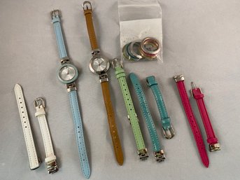 Adorable Women's Watch Wardrobe With Two Watches & Mix & Match Bands & Cases
