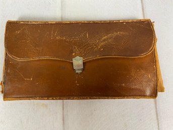 Vintage Or Antique Drafting Tools In Leather Case Marked Gustave Sennelier Paris