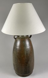 Awesome Rustic Pottery Or Ceramic Table Lamp With Shade