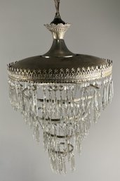 Incredible Antique Or Vintage Hanging Ceiling Light Or Chandelier With Crystals