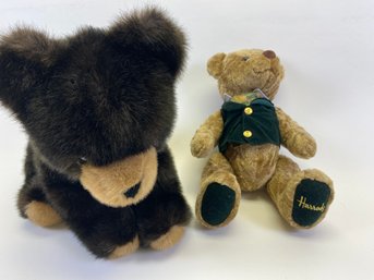 Dapper Harrod's Teddy Bear In An Ascot & His Fluffy Friend
