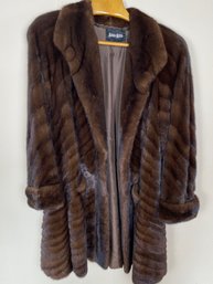 Stunning Brown Mink Fur Coat By Neiman Marcus
