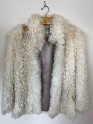 Incredible Vintage Curly Lamb Fur Short Waisted Jacket By Joseph Palanker & Sons Buffalo New York