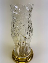 Gorgeous Waterford Crystal Thomas Jefferson Hurricane Lamp By America's Heritage Collection, Signed  & Dated