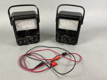 Set Of Two Simpson Model 260 Series 5 Analog Volt Ohm Meters With Leads Cables Untested