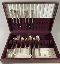 Set Of Nobility Plate Silver Plate Flatware For Six In A Wooden Storage Box