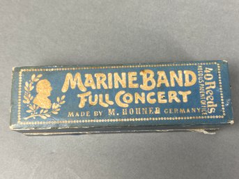 Vintage M Horner Germany Marine Band Full Concert Harmonica, Key Of C