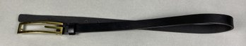 Black Leather Womens Gucci Belt With Belt Buckle Embossed With Gucci