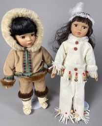 Beautiful Porcelain Collector Dolls From The Native American Heritage Mint Collection
