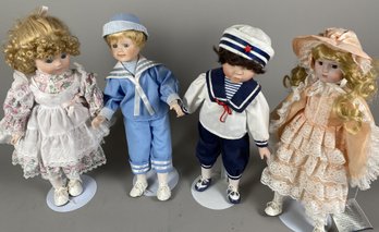 Four Porcelain Collector Dolls Including Rebecca By Heritage Mint & Conner By Collectible Memories
