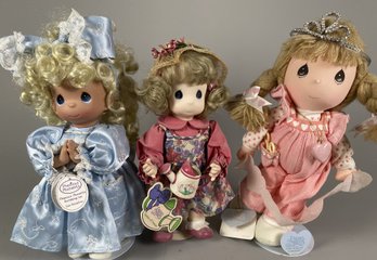 Three Precious Moments Collector Dolls Including Jesus Loves Me, March Lily, Valarie