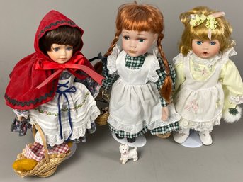 Storybook Themed Collector Dolls Including Little Red Riding Hood & Anne Of Green Gables
