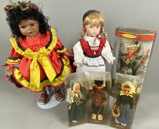 Assortment Of Souvenir Dolls From Around The World Including A Thai Barbie