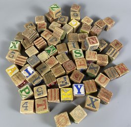 Antique Wood Alphabet & Letter Blocks