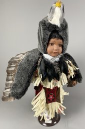 Incredible Large Traditions Doll Collection Doll Of A Native American Child Titled Golden Eagle
