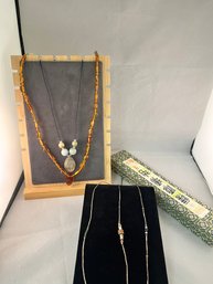 Unique Vintage Beaded Necklaces, One With The Original Jewelry Box