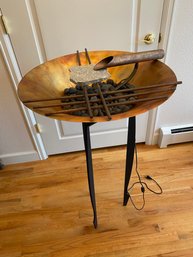 Mixed Media Sculpture Spun Copper Fountain By California Artist Nayer Kazemi With Original Paperwork