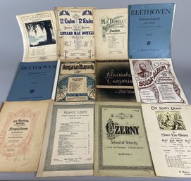 Many Pieces Of Vintage Sheet Music Including Analytical Edition Of Mozart's Sonatas