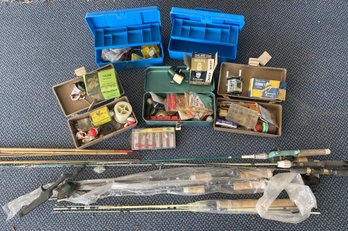 Assorted Vintage Fishing Rods, Reels, Tackleboxes & Accessories Including Shakespeare, Comet & Keystone