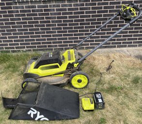 Ryobi Battery Powered 40V Mower With Grass Catcher, Battery & Charger