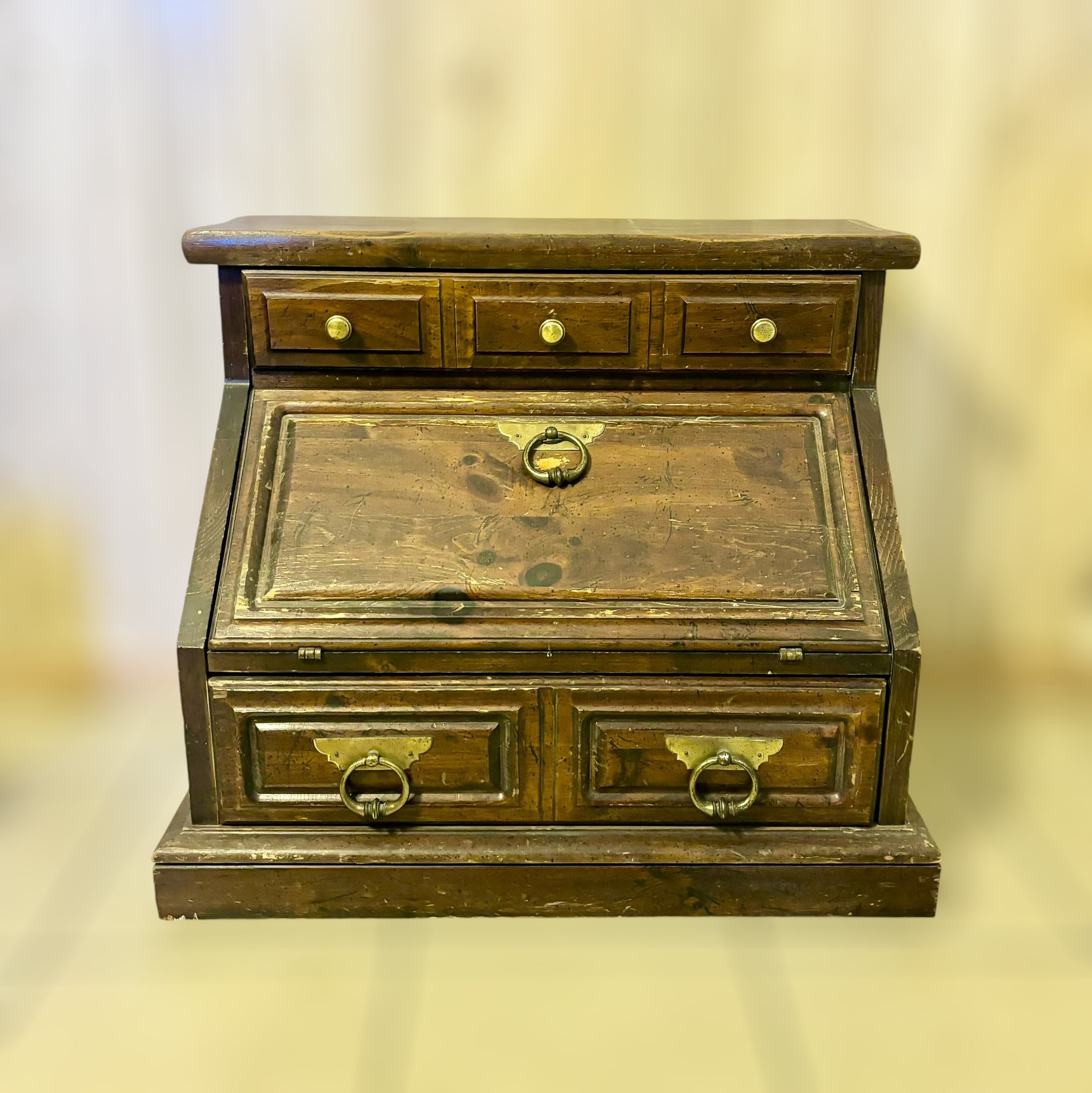 Vintage Wooden Countertop Secretary Desk W/ 2 Drawers #14371 ...