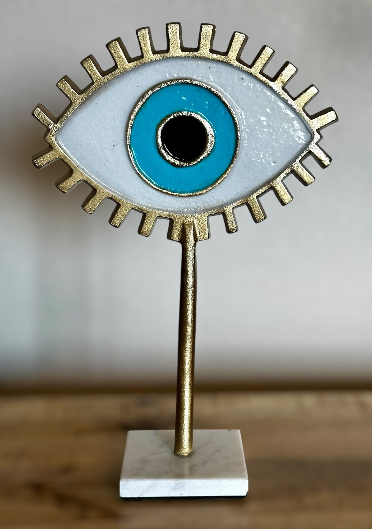 Evil Eye Standing Statue On Marble Pedestal 15786