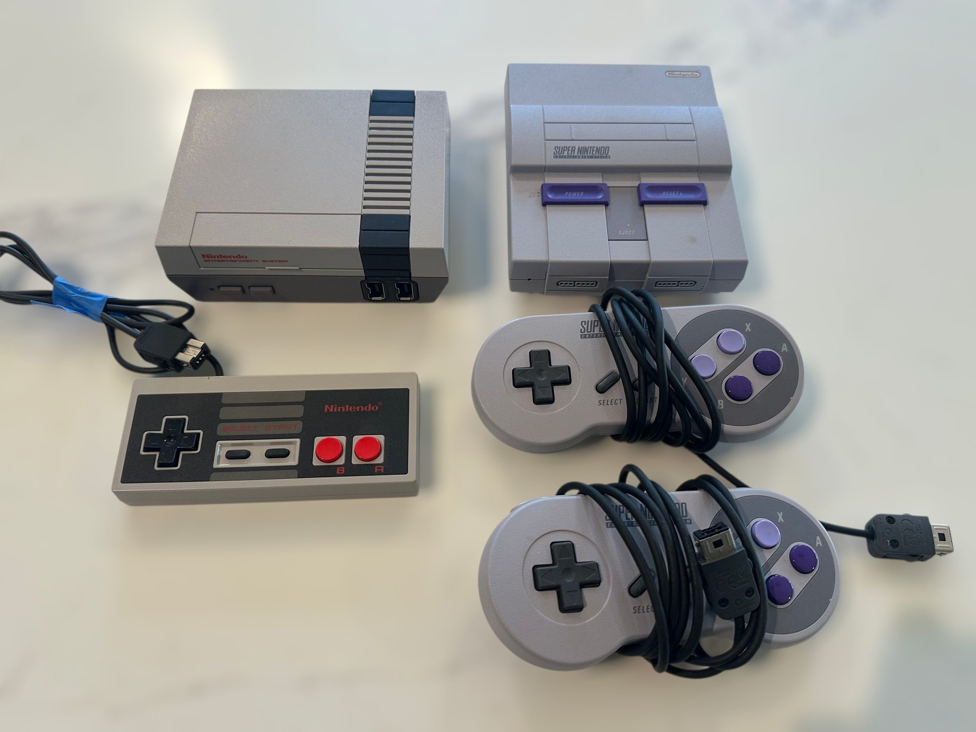 Vintage Super Nintendo Game Console And Vintage Nintendo NES Console ...