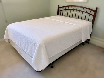 Queen Sized Arched Spindle Wooden Headboard With Lumina Spirit Luxury Mattress And Box Spring