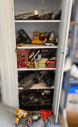 Workshop Power Tool Collection Featuring Drills, Sanders & Hardware Boxes
