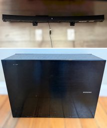 Samsung Curved Soundbar System Featuring Wireless Subwoofer And Wall Mount Brackets