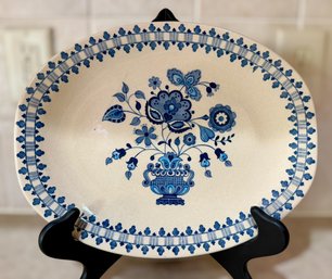 Johnson Brothers Staffordshire Old Granite Jamestown Blue And Cream Oval Serving Dish