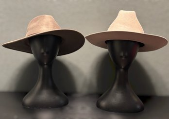 Wallaroo And Biltmore Fedora Hat Pair Featuring Faux Suede Sun Hat And Vintage Culture Wool Felt Styling