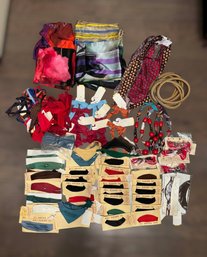 Vintage Western Neckwear Collection Featuring Bull Dogger Ties, Bow Ties, Scarves, And Decorative Accessories
