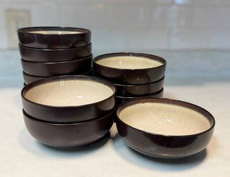 Sango Nova Brown Stoneware Bowl Set