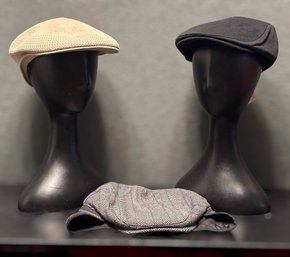 Classic Flat Cap Collection Featuring Kangol Ventair, Herringbone Flap Cap And Black Boston Scally Style